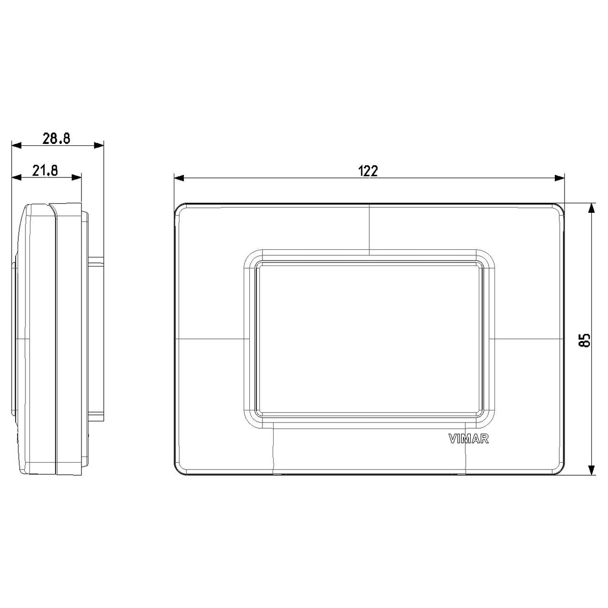 Vimar Isoset 3-Module IP55 Cover Plate, For Eikon, Arké, Plana, With Screws