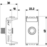 Vimar ARKÉ F Type Female Socket Connector, 2400 MHz, IEC 60169-24