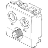 Vimar EIKON TV-FM-SAT Coaxial Socket Outlet, Single Connection, 3 Outputs, 5-2400 MHz, 1 dB, 2 Modules