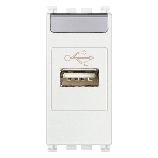 Vimar ARKÉ USB Outlet, 1 Module, IP20, Flush Mount, Screw Terminals