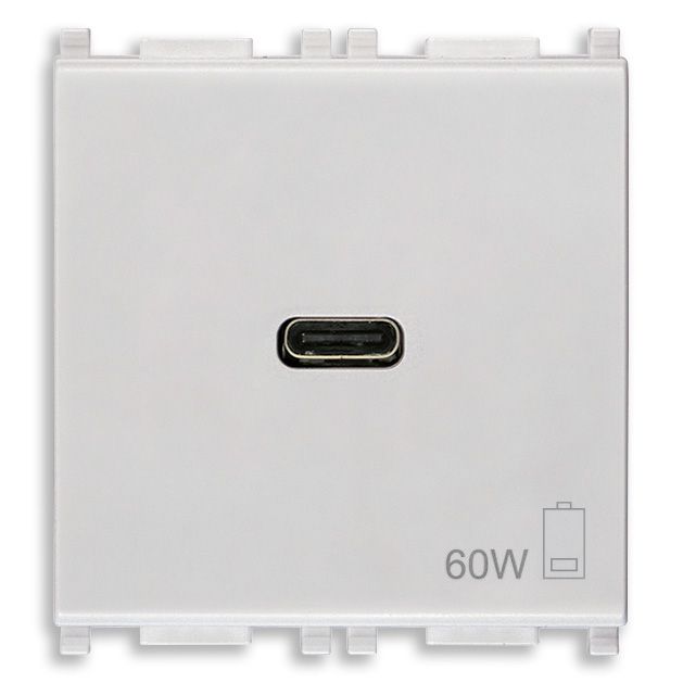Vimar Plana 2-Module USB-C Supply Unit, Power Delivery, 120-240V