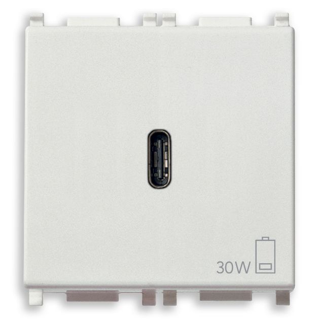Vimar Plana 2-Module USB-C Supply Unit, Power Delivery, 120-240V