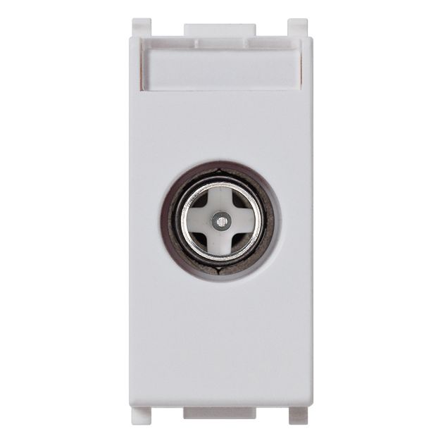 Vimar Plana TV-RD-SAT Coaxial Socket Outlet, 5-2400 MHz, Male Connector, Snap Mounting