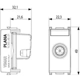 Vimar Plana TV-RD-SAT Coaxial Socket Outlet, 5-2400 MHz, Male Connector, Snap Mounting