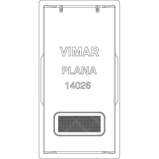 Vimar Plana 1-Module Interchangeable Button, Lightable Diffuser, IP40, Halogen-Free