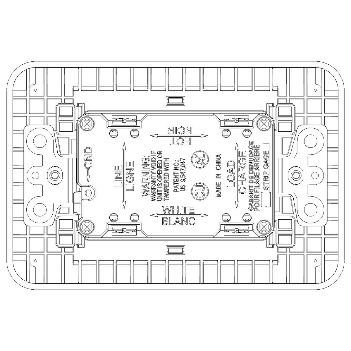 Vimar LINEA USA Duplex GFCI Outlet, 15A, 125V, Flush Mount