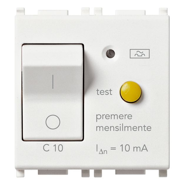 Vimar Plana 1P+N RCBO Breaker, 120-230V, IP40, Built-In, 2 Modules