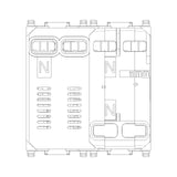 Vimar Plana 1P+N RCBO Breaker, 120-230V, IP40, Built-In, 2 Modules