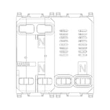 Vimar Plana 1P+N RCBO Breaker, 120-230V, IP40, Built-In, 2 Modules