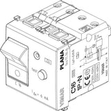 Vimar Plana 1P+N RCBO Breaker, 120-230V, IP40, Built-In, 2 Modules