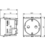 Vimar Plana 2P+E German SICURY Socket Outlet, 16A, 250V, IP20