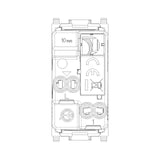 Vimar Plana 1P 10AX 1-Way Switch, 250V, Lightable, Replaceable Button