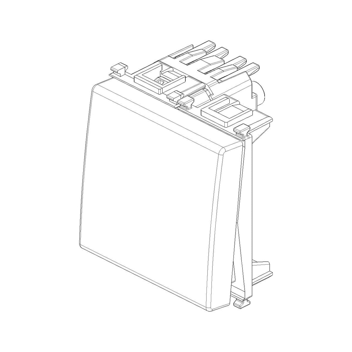 Vimar Plana 1P 10AX 1-Way Switch, 250V, Lightable, Replaceable Button