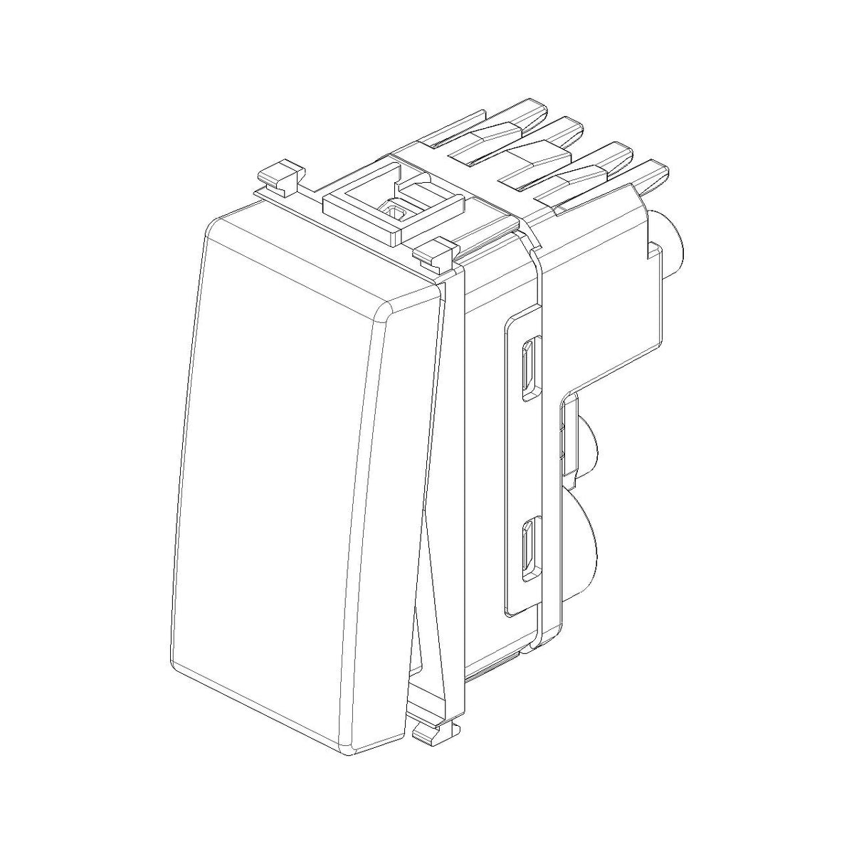 Vimar Plana 1P 10AX 1-Way Switch, 250V, Lightable, Replaceable Button