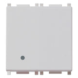 Vimar Plana 1P 10AX 1-Way Switch, 250V, Lightable, Replaceable Button
