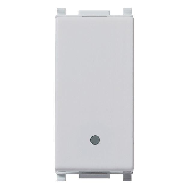 Vimar Plana 1P 10AX 1-Way Switch, 250V, Lightable, Replaceable Button