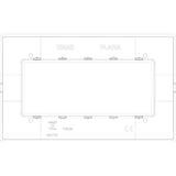 Vimar Plana 5-Module British Standard Cover Plate, 155 x 95 x 9 mm, Clamp Mounting, Horizontal/Vertical Mount, IP00