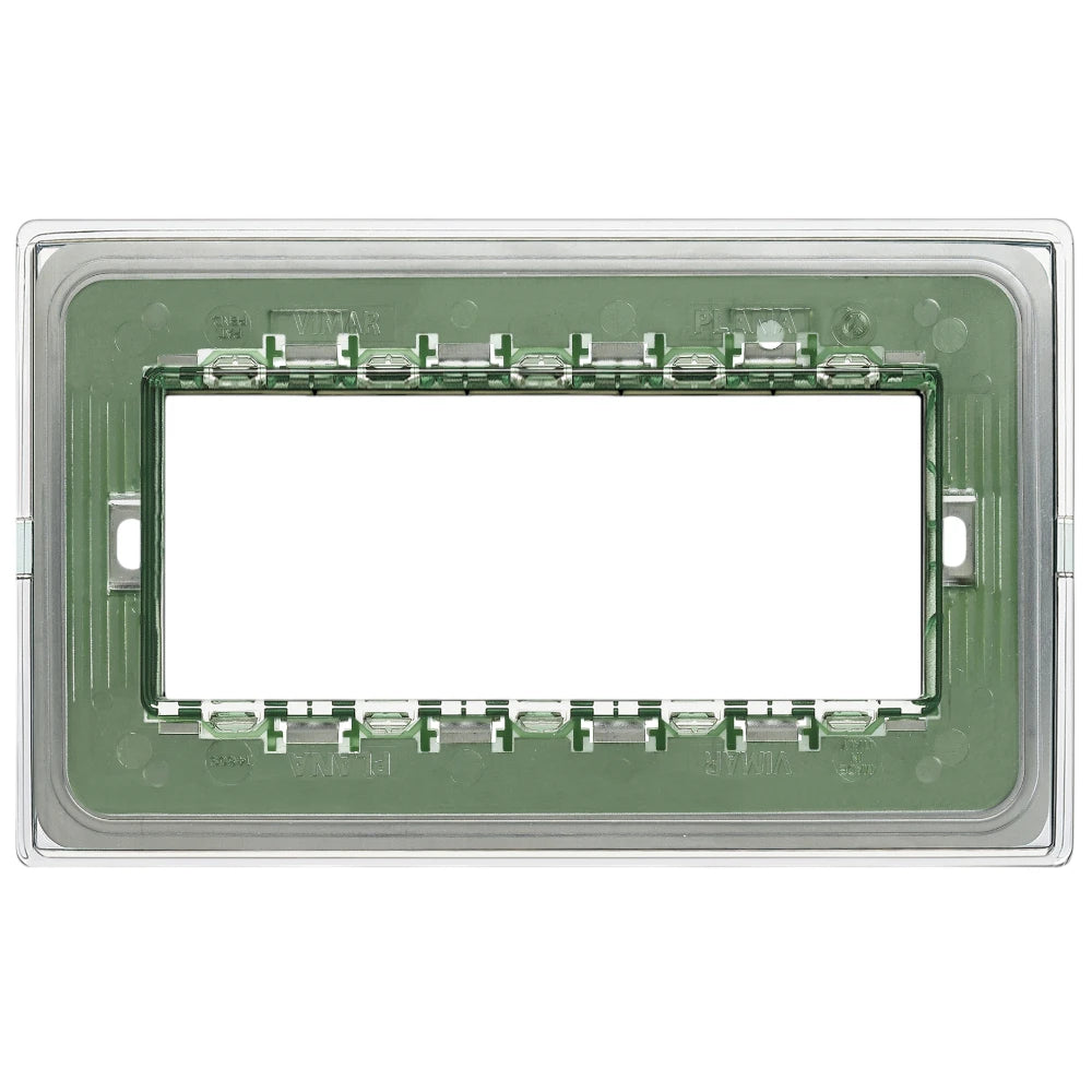 Vimar Plana 5-Module British Standard Cover Plate, 155 x 95 x 9 mm, Clamp Mounting, Horizontal/Vertical Mount, IP00