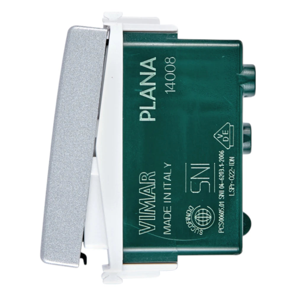 Vimar Plana 1P NO 10A Push Button, 250V, Lightable, IP40