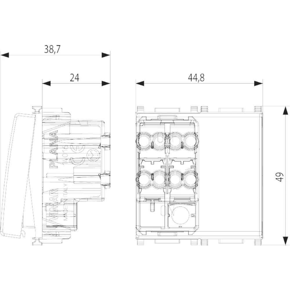 Vimar Plana 2P 20AX 1-Way Switch, 250V, IP40, Flush Mount