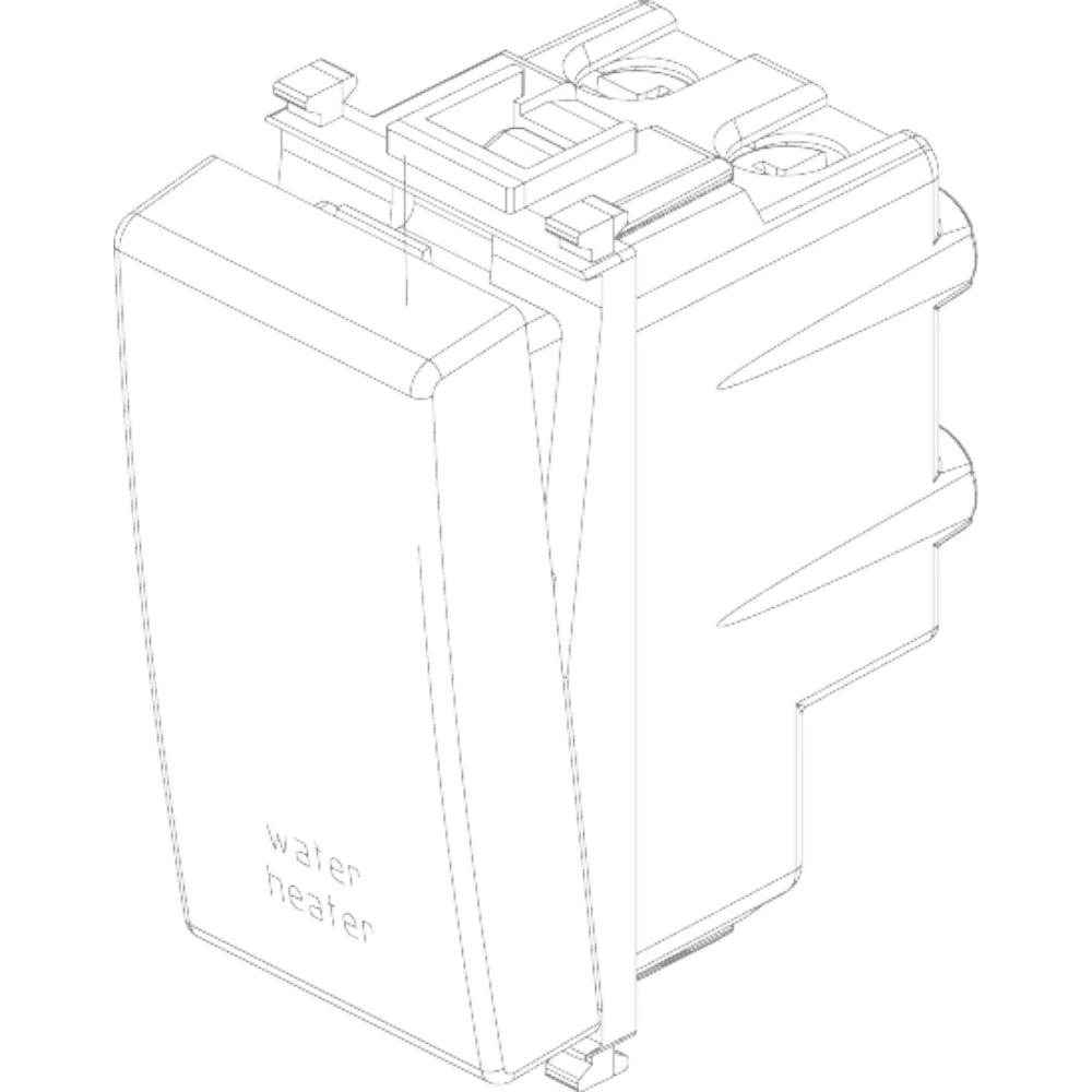 Vimar Plana 2P 20AX 1-Way Switch, 250V, IP40, Flush Mount