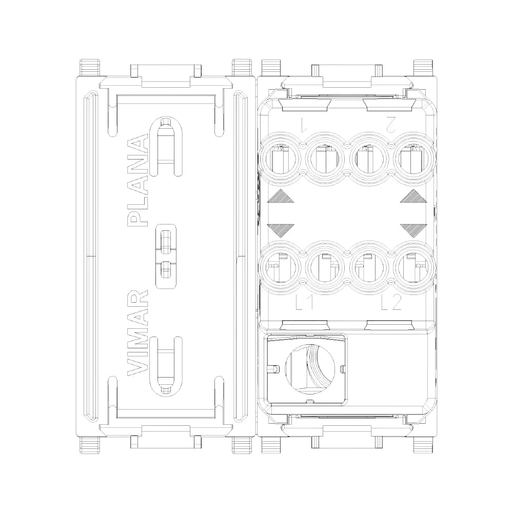 Vimar Plana 2P 20AX 1-Way Switch, 250V, IP40, Flush Mount