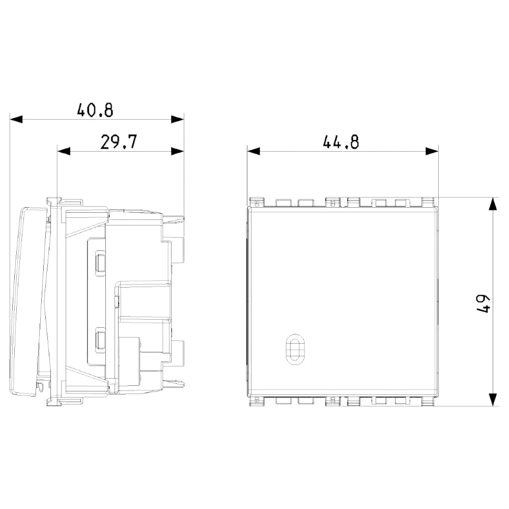Vimar ARKÉ 1P 10AX 2-Way Switch, 250V, IP40, Replaceable Button