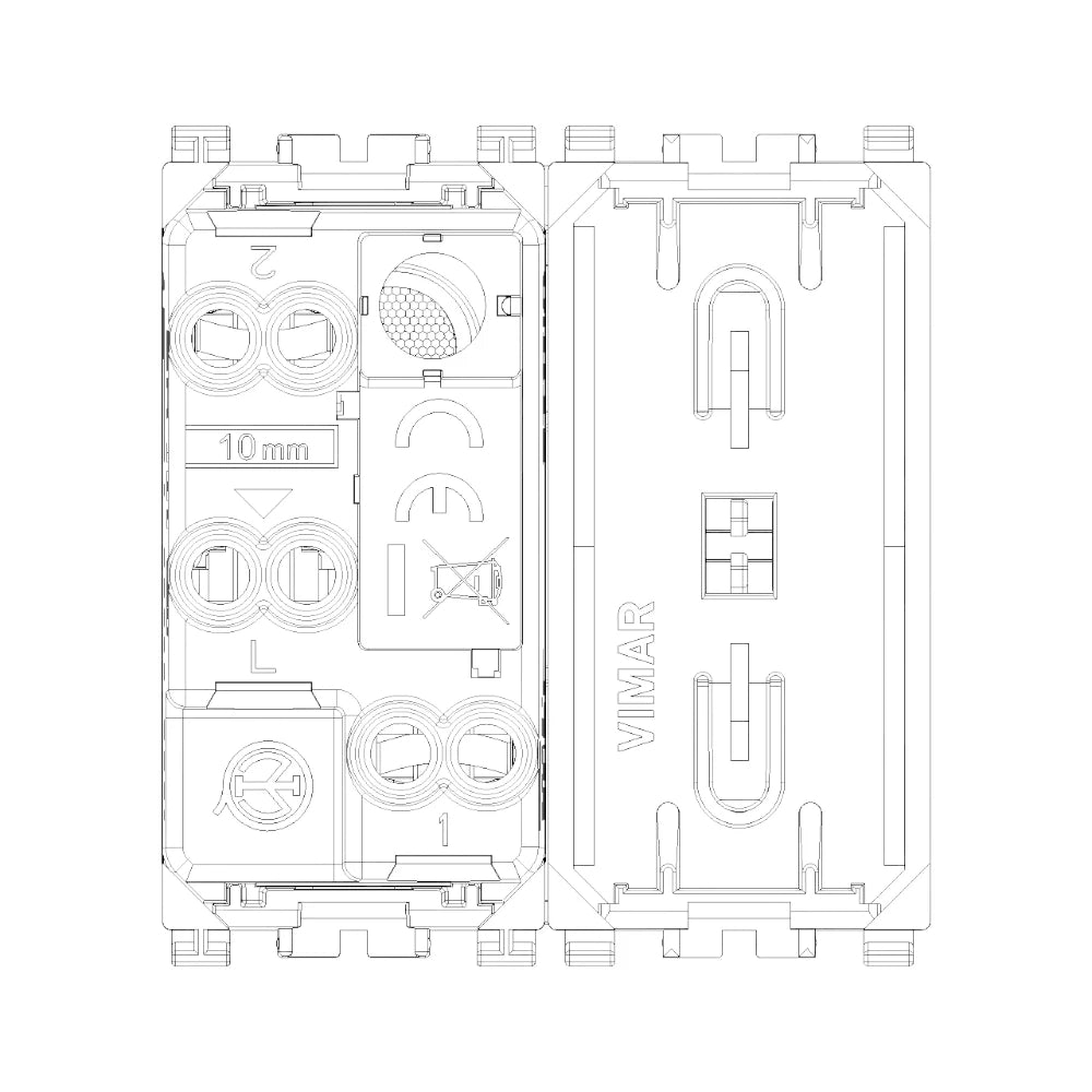 Vimar ARKÉ 1P 10AX 2-Way Switch, 250V, IP40, Replaceable Button