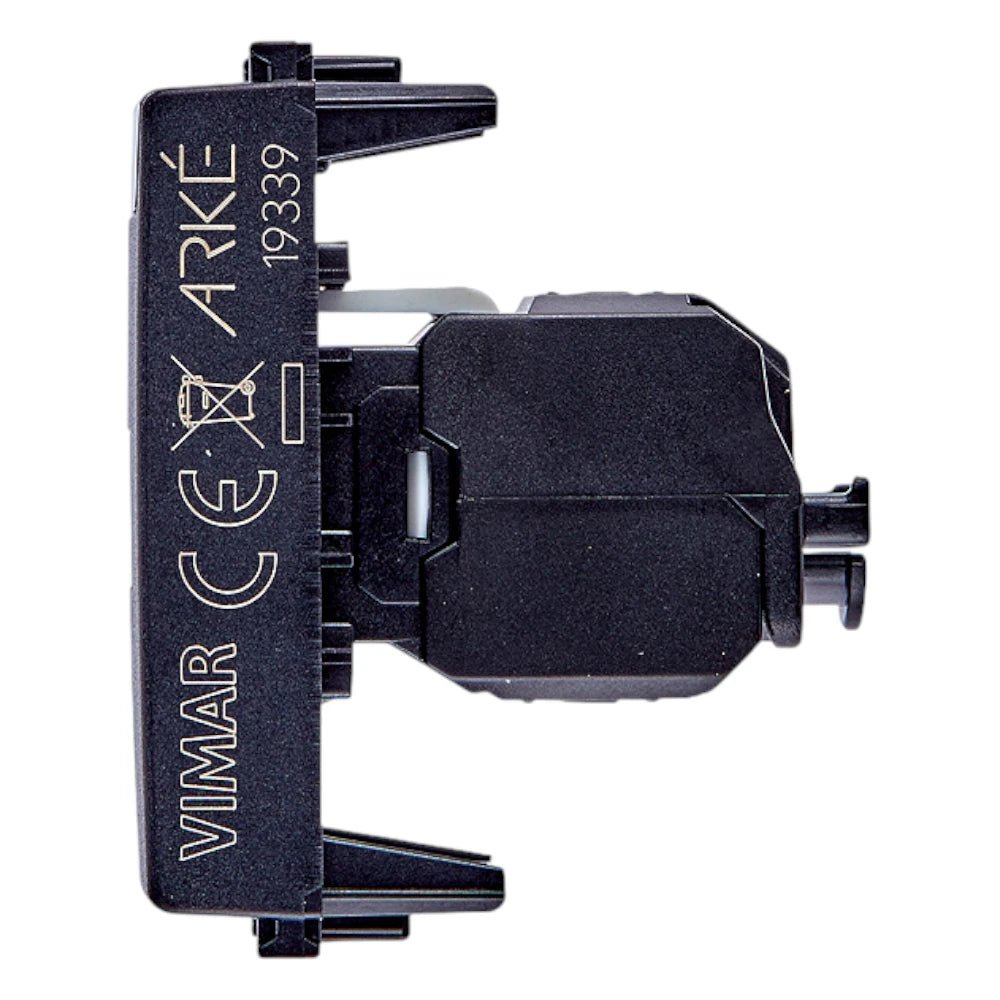 Vimar ARKÉ RJ45 Netsafe Outlet, T568A/B Universal Wiring, 8 Contacts, Tool-Free Insulation-Piercing Terminals