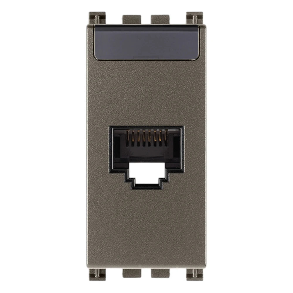 Vimar ARKÉ RJ45 Netsafe Outlet, T568A/B Universal Wiring, 8 Contacts, Tool-Free Insulation-Piercing Terminals