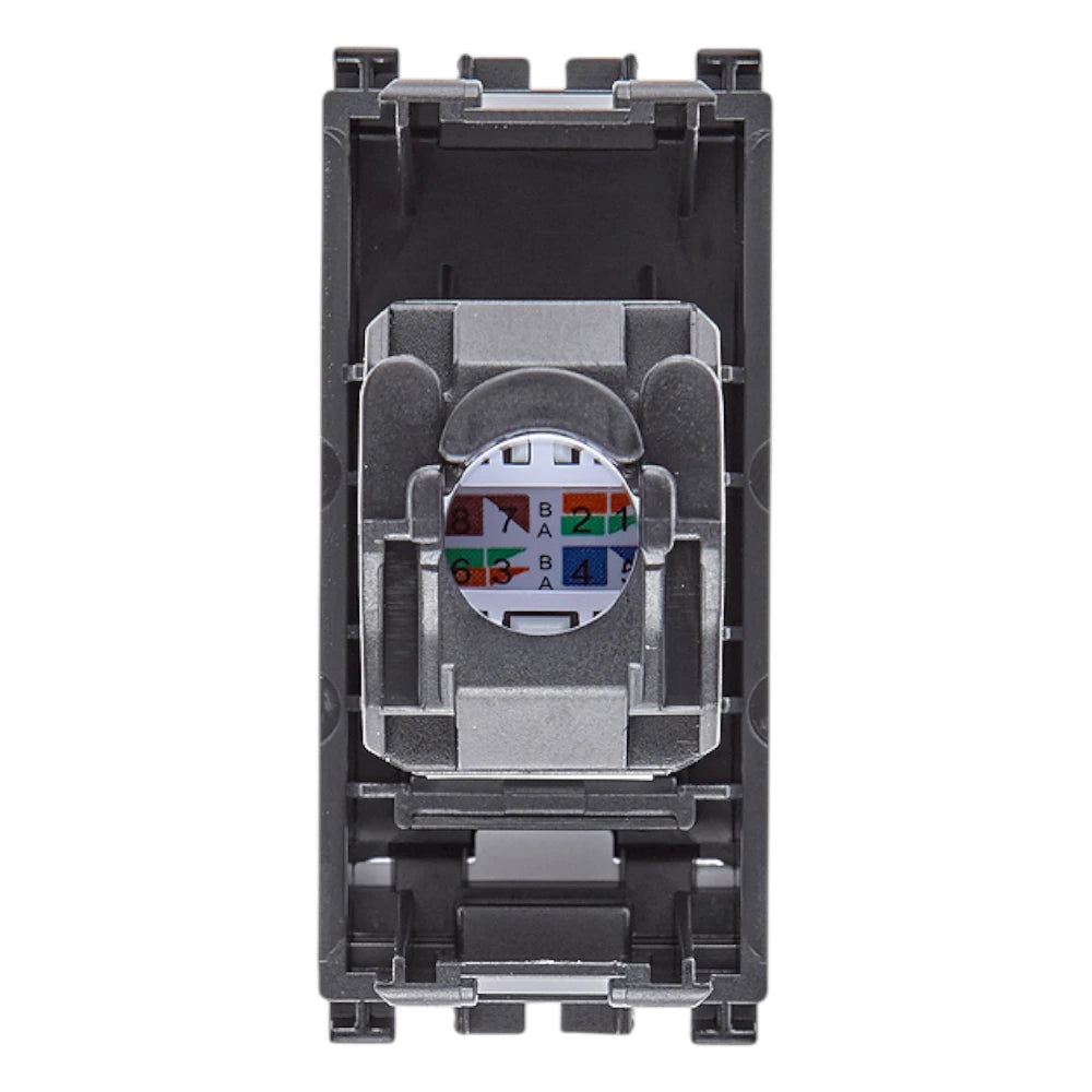 Vimar ARKÉ RJ45 Netsafe Outlet, T568A/B Universal Wiring, 8 Contacts, Tool-Free Insulation-Piercing Terminals