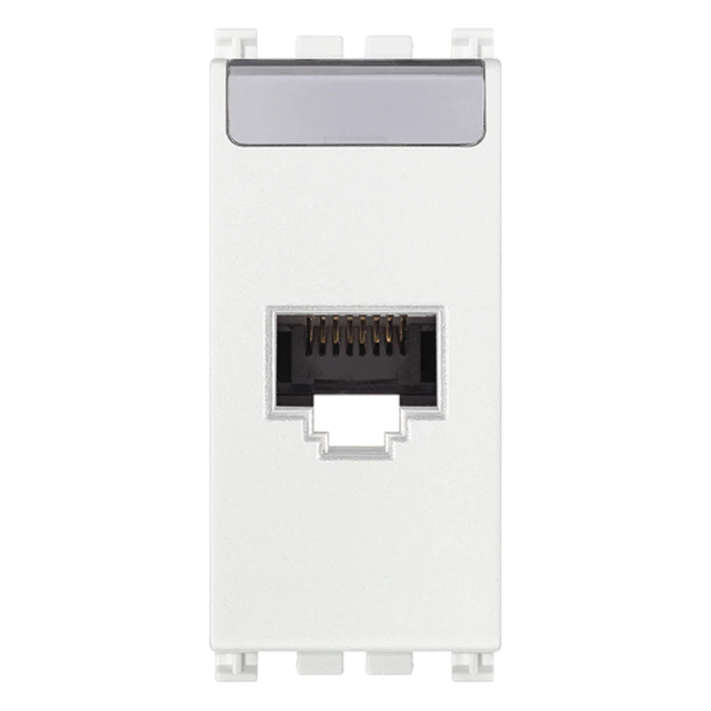 Vimar ARKÉ RJ45 Netsafe Outlet, T568A/B Universal Wiring, 8 Contacts, Tool-Free Insulation-Piercing Terminals