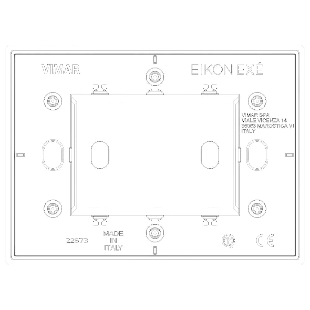 Vimar EIKON Vintage Cover Plate, Metal, IP00, Clamp Mounting