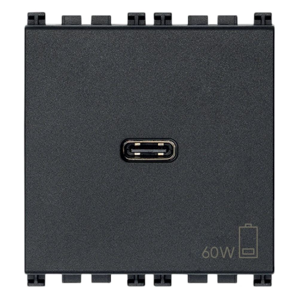 Vimar ARKÉ USB-C Supply Unit, 2 Modules, Power Delivery, 120-240V, Flush Mount