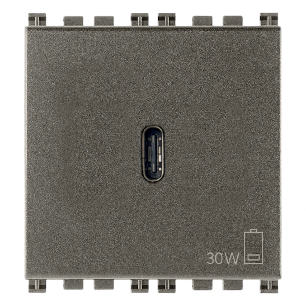 Vimar ARKÉ USB-C Supply Unit, 2 Modules, Power Delivery, 120-240V, Flush Mount