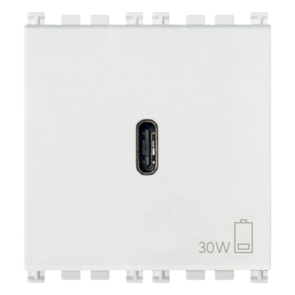 Vimar ARKÉ USB-C Supply Unit, 2 Modules, Power Delivery, 120-240V, Flush Mount