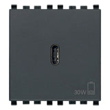 Vimar EIKON 2-Module USB-C Supply Unit, 120-240V, USB Power Delivery, Flush-Mounted, 1 USB-C Port