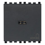 Vimar EIKON 2-Module USB-C Supply Unit, 120-240V, USB Power Delivery, Flush-Mounted, 1 USB-C Port