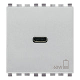 Vimar EIKON 2-Module USB-C Supply Unit, 120-240V, USB Power Delivery, Flush-Mounted, 1 USB-C Port