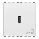 Vimar EIKON 2-Module USB-C Supply Unit, 120-240V, USB Power Delivery, Flush-Mounted, 1 USB-C Port