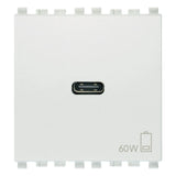 Vimar EIKON 2-Module USB-C Supply Unit, 120-240V, USB Power Delivery, Flush-Mounted, 1 USB-C Port