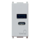 Vimar Plana 1 Module USB Power Supply Unit, 120-240V, 50/60 Hz