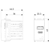 Vimar Plana 1 Module USB Power Supply Unit, 120-240V, 50/60 Hz