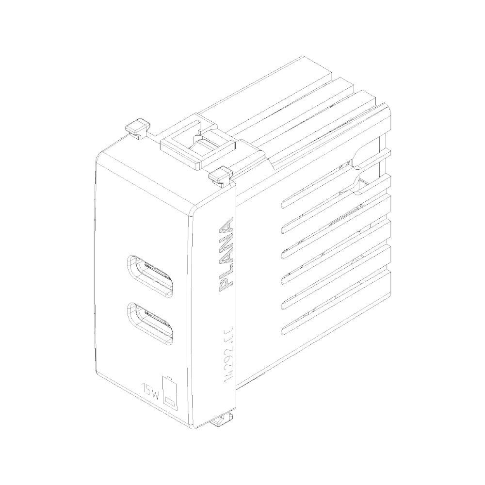 Vimar Plana 1 Module USB Power Supply Unit, 120-240V, 50/60 Hz