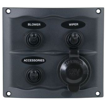 BEP Marine - 900-3WPS 3 Gang Switch Panel - With Accessory Plug