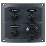 BEP Marine - 900-3WPS 3 Gang Switch Panel - With Accessory Plug