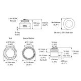 Simrad SS175M CHIRP Thru-Hull Transducer, 85–135 kHz Medium, Stainless Steel, Depth/Temperature Sensor, Tilted Element