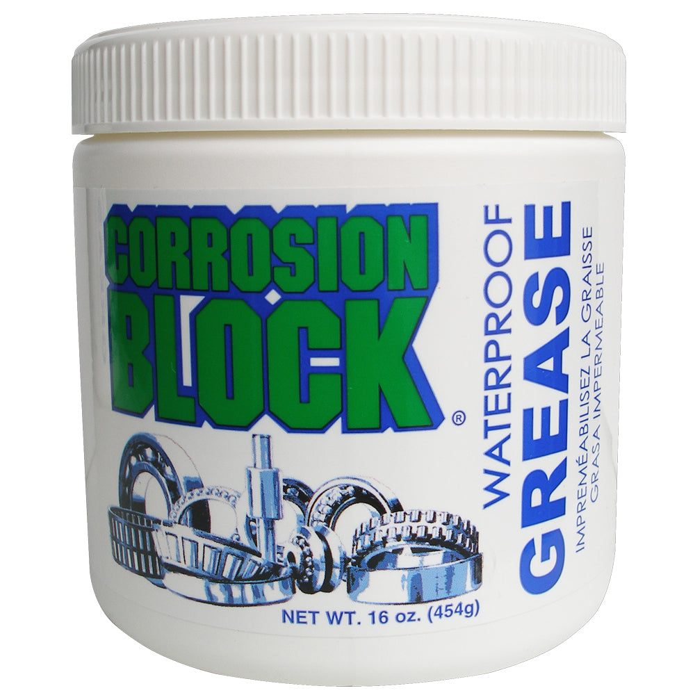 Corrosion Block High Performance Waterproof Grease - 16oz Tub - Non-Hazmat, Non-Flammable & Non-Toxic 25016