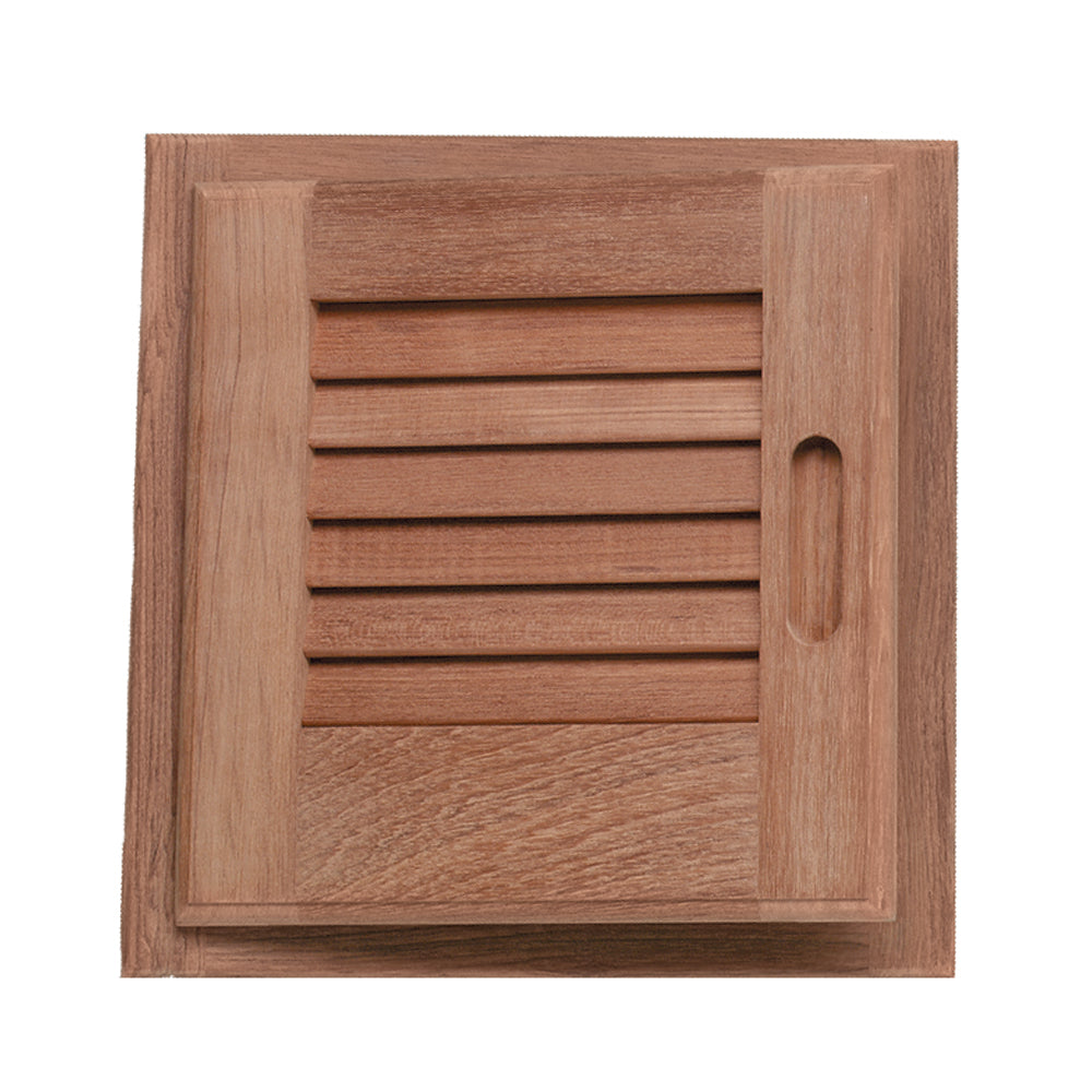 Whitecap Teak Louvered Door & Frame - Left Hand - 12" x 12" 60721