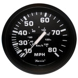 Faria Euro Black 4" Speedometer - 80MPH (Pitot) 32812